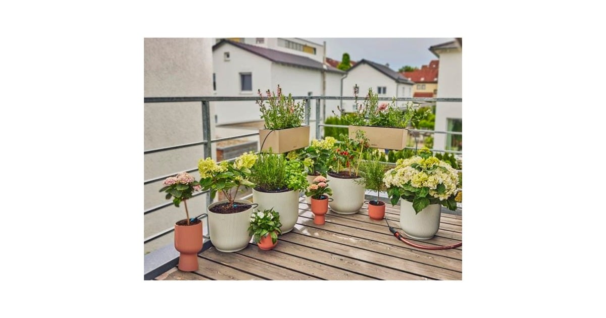 GARDENAMicro-Drip-Bewatering Balkon Set (15 planten)​ druppelaar  (Zwart/grijs)
