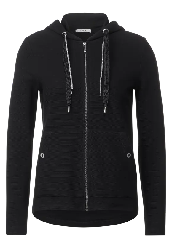 Kapuzen Sweatjacke - Black