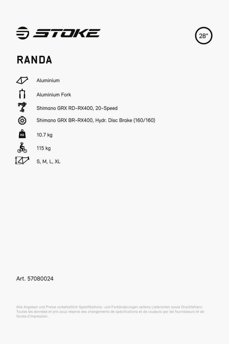 Stoke Randa 28 Gravel Bike 2024
