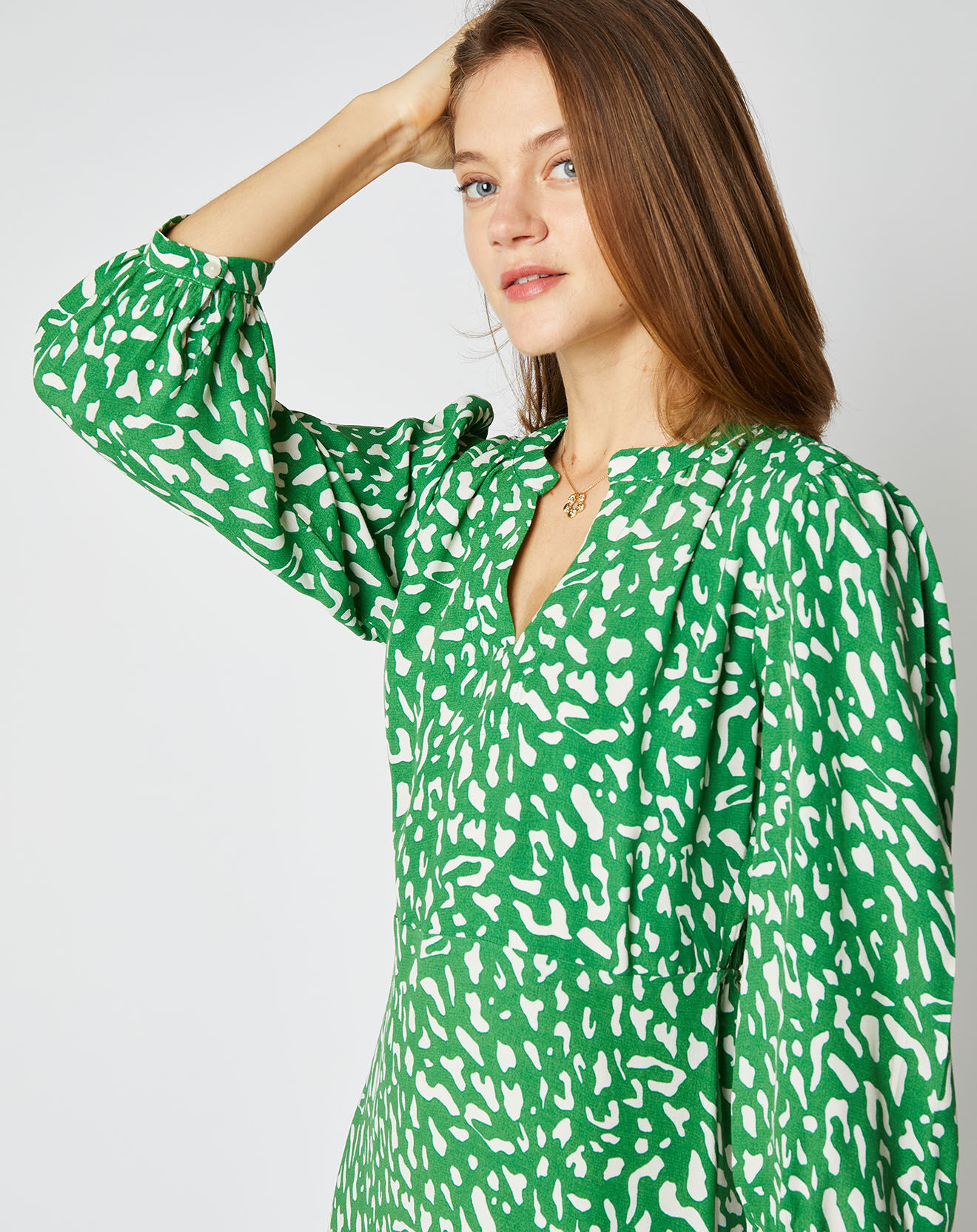 An'ge Robe courte Charlotte à motifs vert