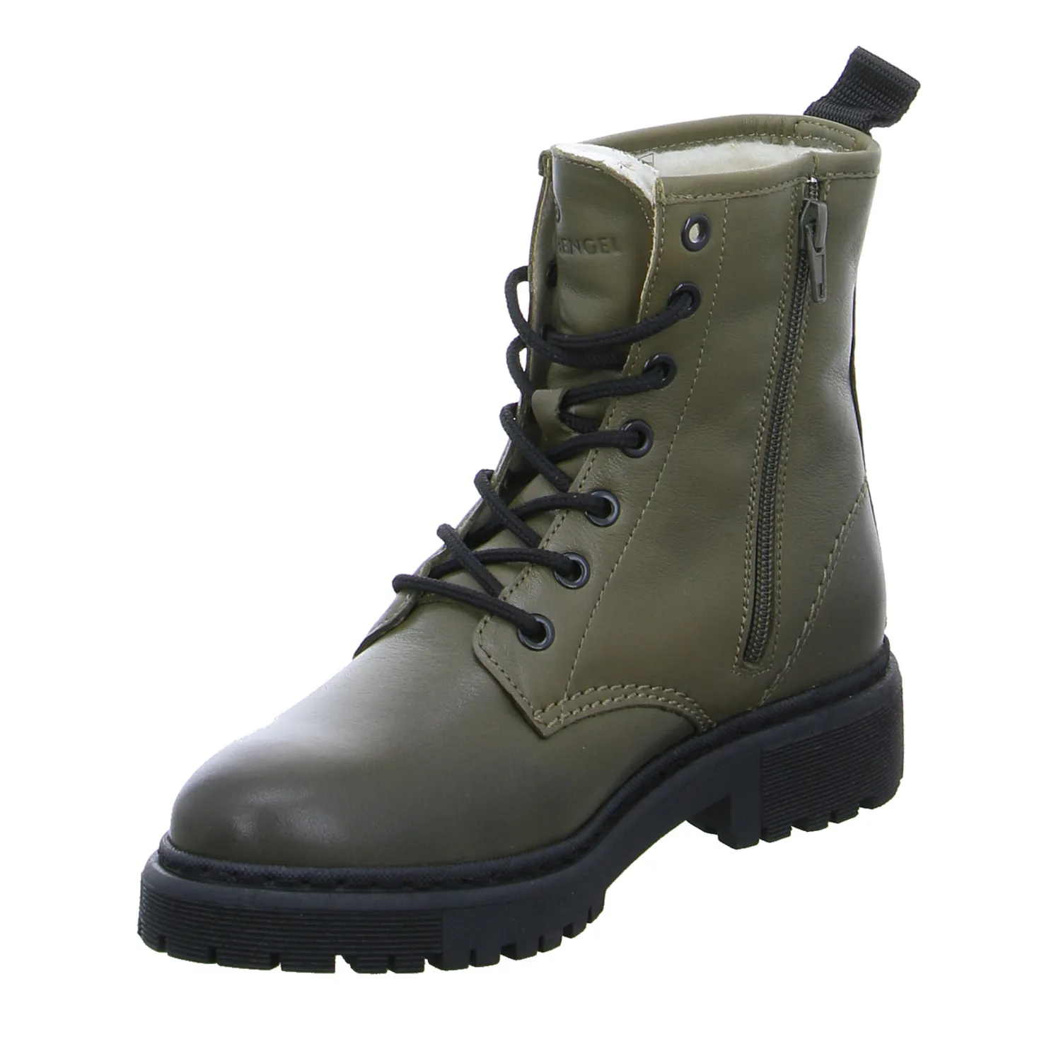 SCHUHENGEL Boot Olive Leder  mit Wollfutter