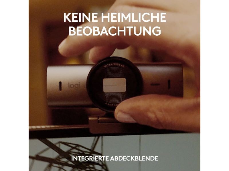 Logitech Webcam MX Brio 4K Graphite 4K-Webcam mit KI-gesteuerten Funktionen und erstklassiger Bildqualität