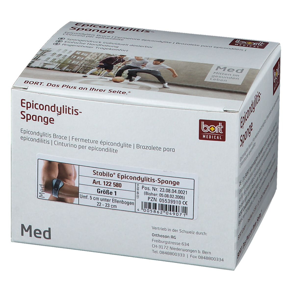 BORT Stabilo® Epicondylitis-Spange mit ulnarer Entlastung Gr. 1 grau