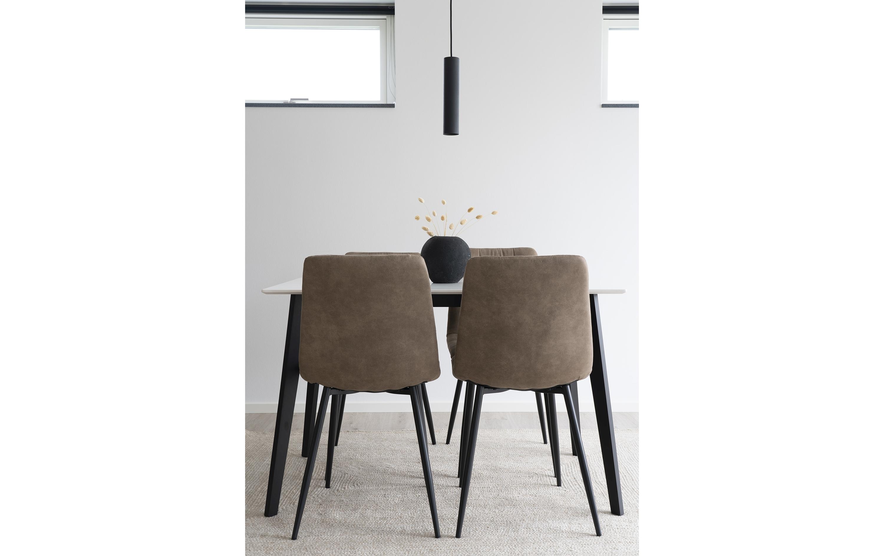 Stuhl Middelfart 2 Stück, 86 x 55 cm, Hellbraun/Schwarz<br>Stabile Esszimmerstühle