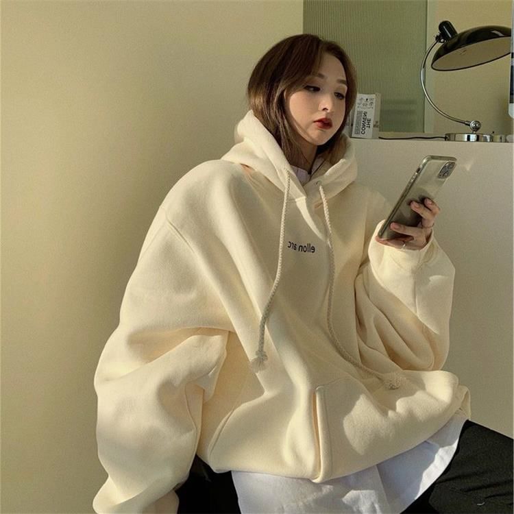 Fabricino - Oversized hoodie met ronde hals en letters