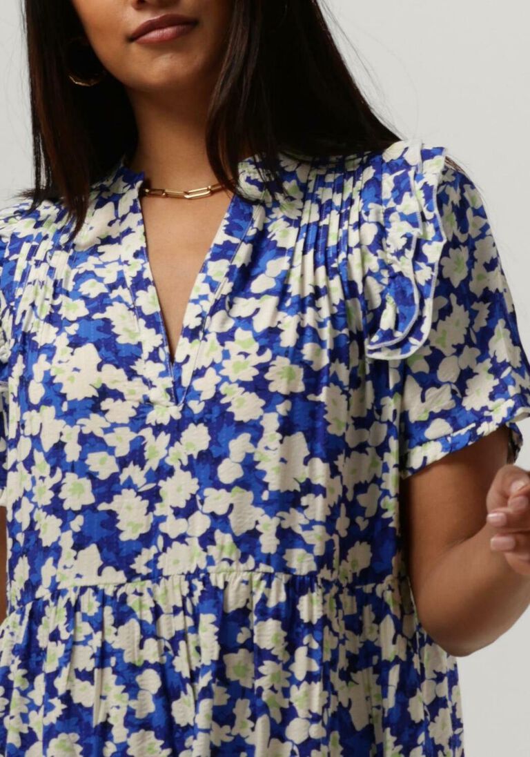 LOLLYS LAUNDRY blauwe lollys laundry midi jurk freddy dress