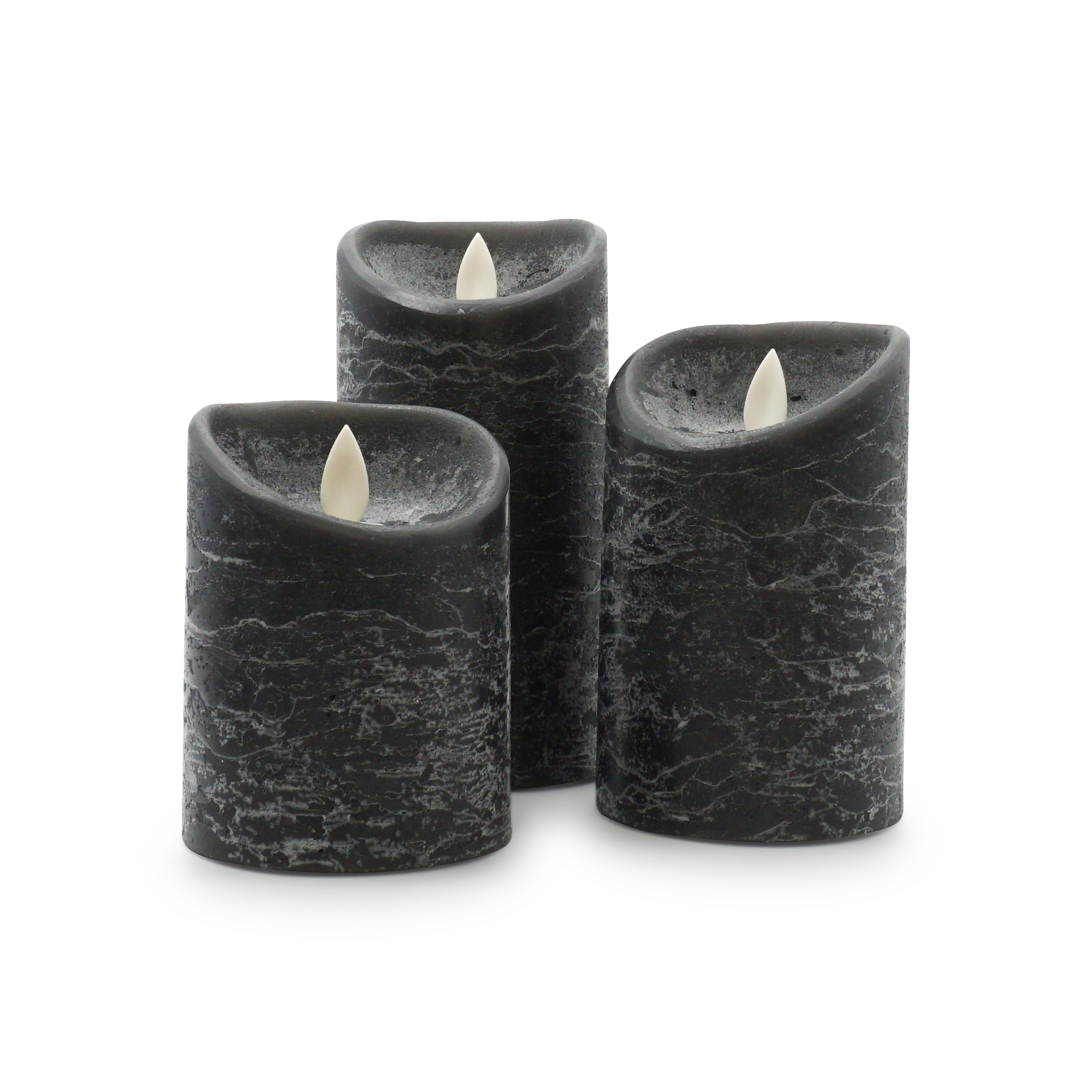 (3er Set) Echtwachs LED Kerze Home Deko Halloween Stimmungsleuchte inkl. Fernbedienung (Batteriebetrieben) - Warmweiss