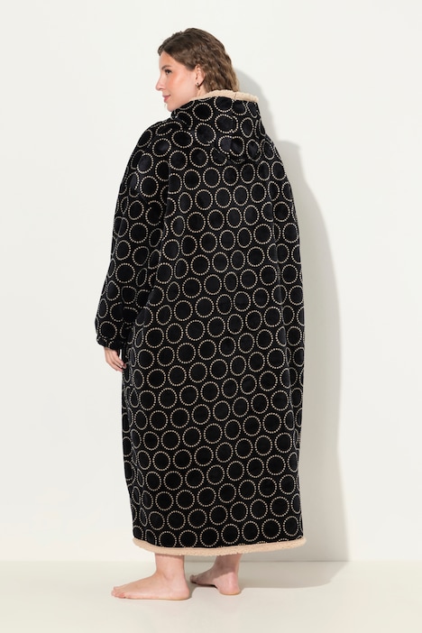 Loungewear-Poncho, Plüsch, Kapuze, Langarm, Tasche