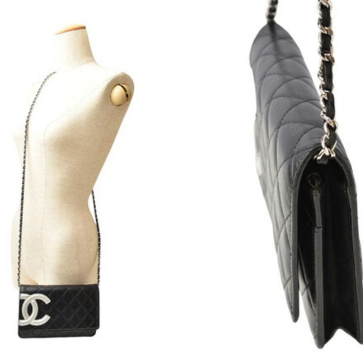 Chanel Vintage Chanel Wallet On Chain Black