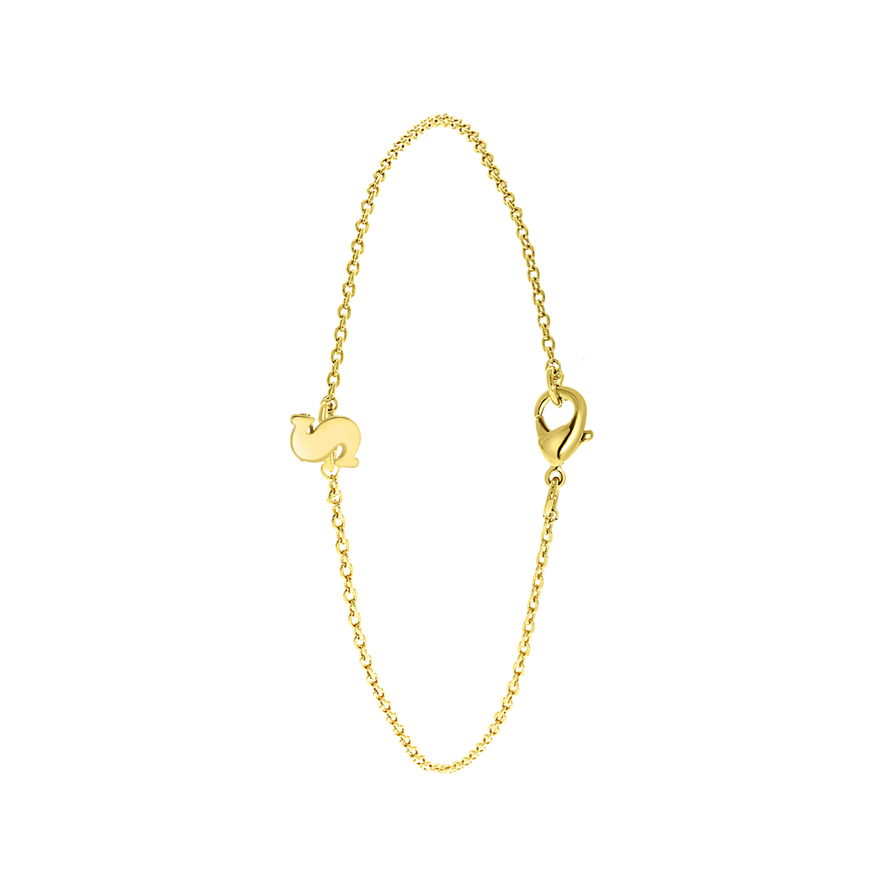 Stalen goldplated armband met letter
