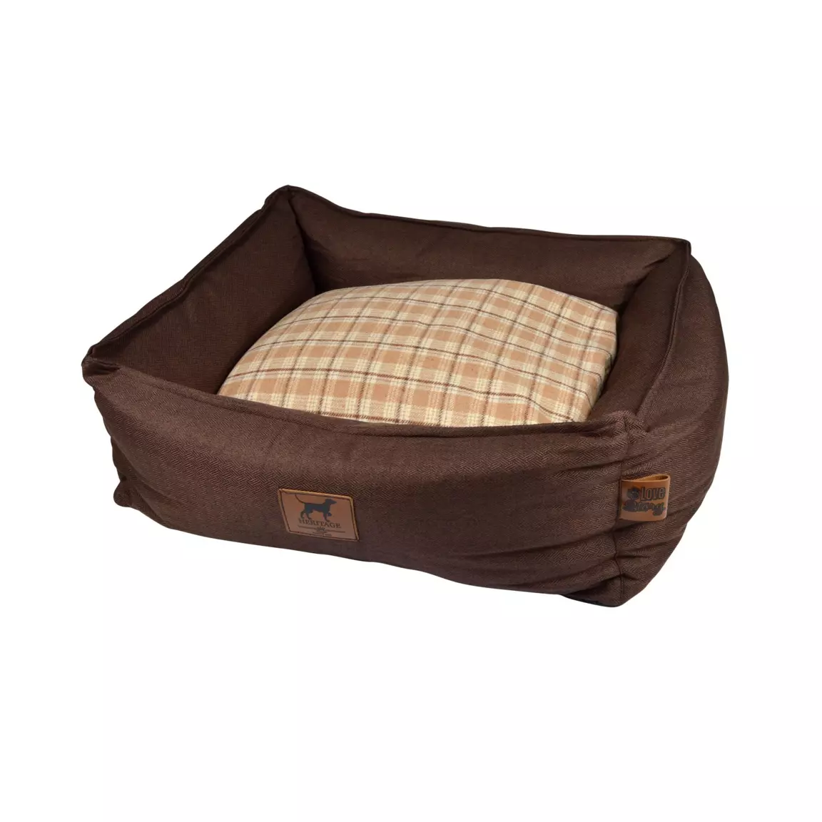 Panier rectangle pour chat et chien Héritage L55 cm Noisette