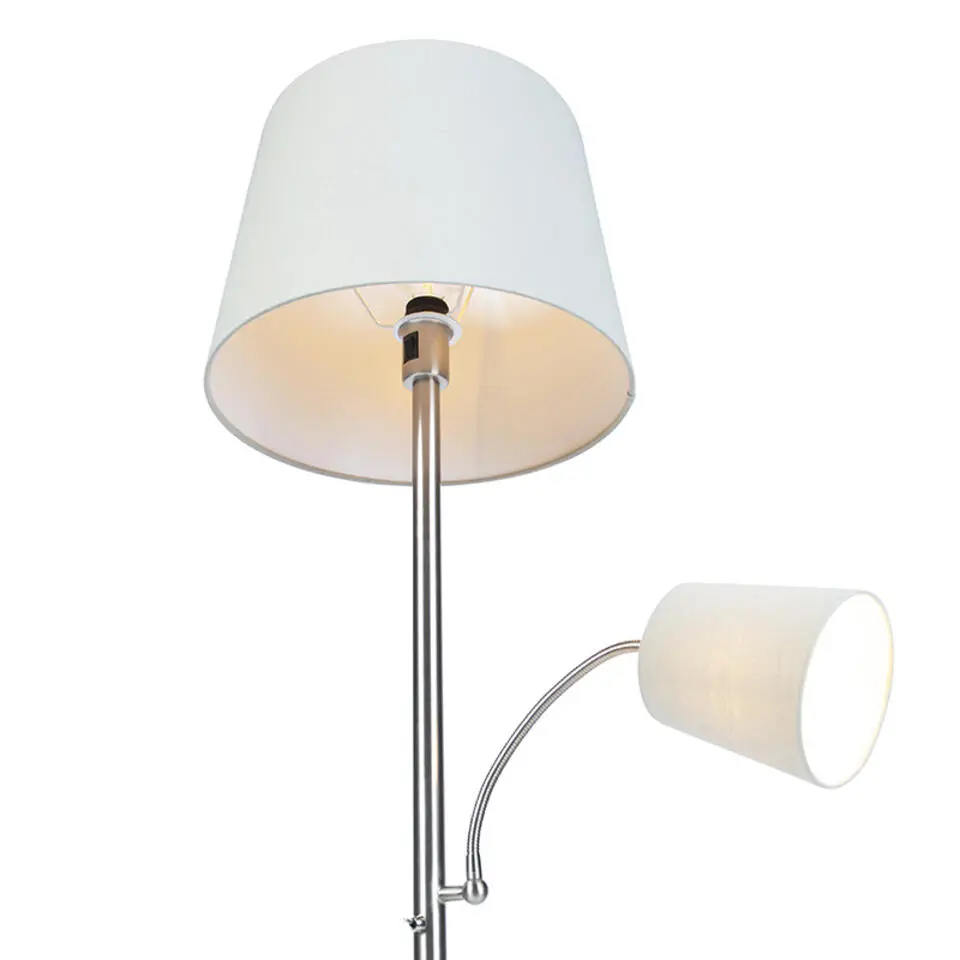 Qazqa vloerlampen retro grijs e27