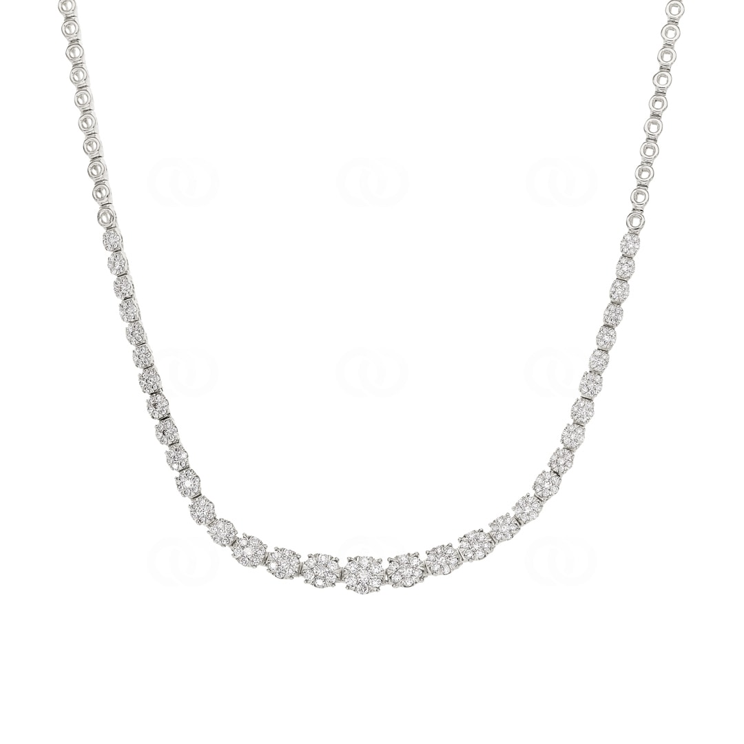 1.50 Karat Halo Diamantencollier 750/18 K Weissgold
