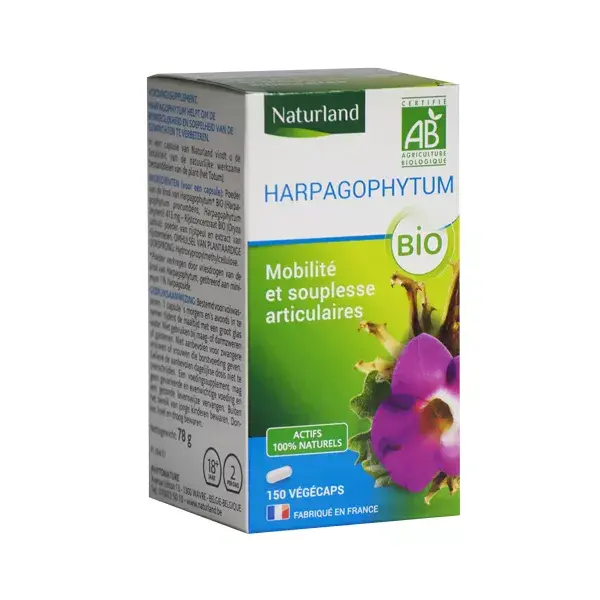 Naturland Organic Harpagophytum 150 cápsulas vegetais