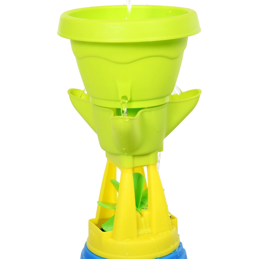 HOMCOM Kinder Sandkastentisch mit 21-tlg. Zubehör blau, gelb