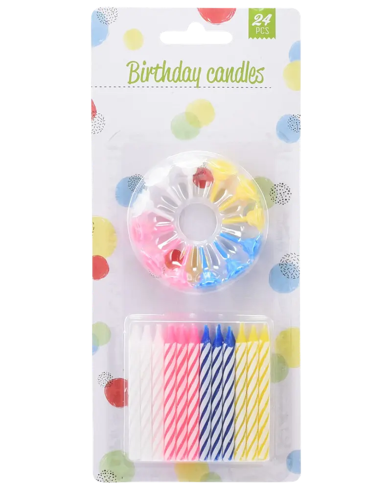 Kagelys med holdere 12-pak - assorterede varianter