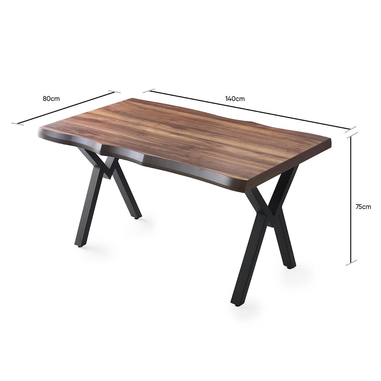 Wooden Art Table de salle à manger efor beige - 140x75x80 cm