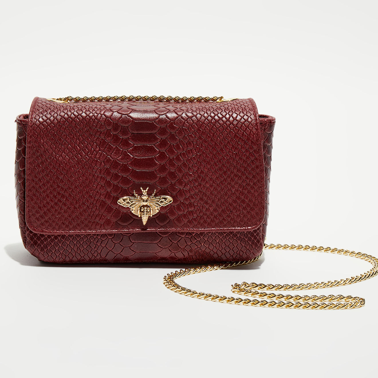 Christian Laurier Sac bandoulière en Cuir Hera prune - 21x15x7 cm