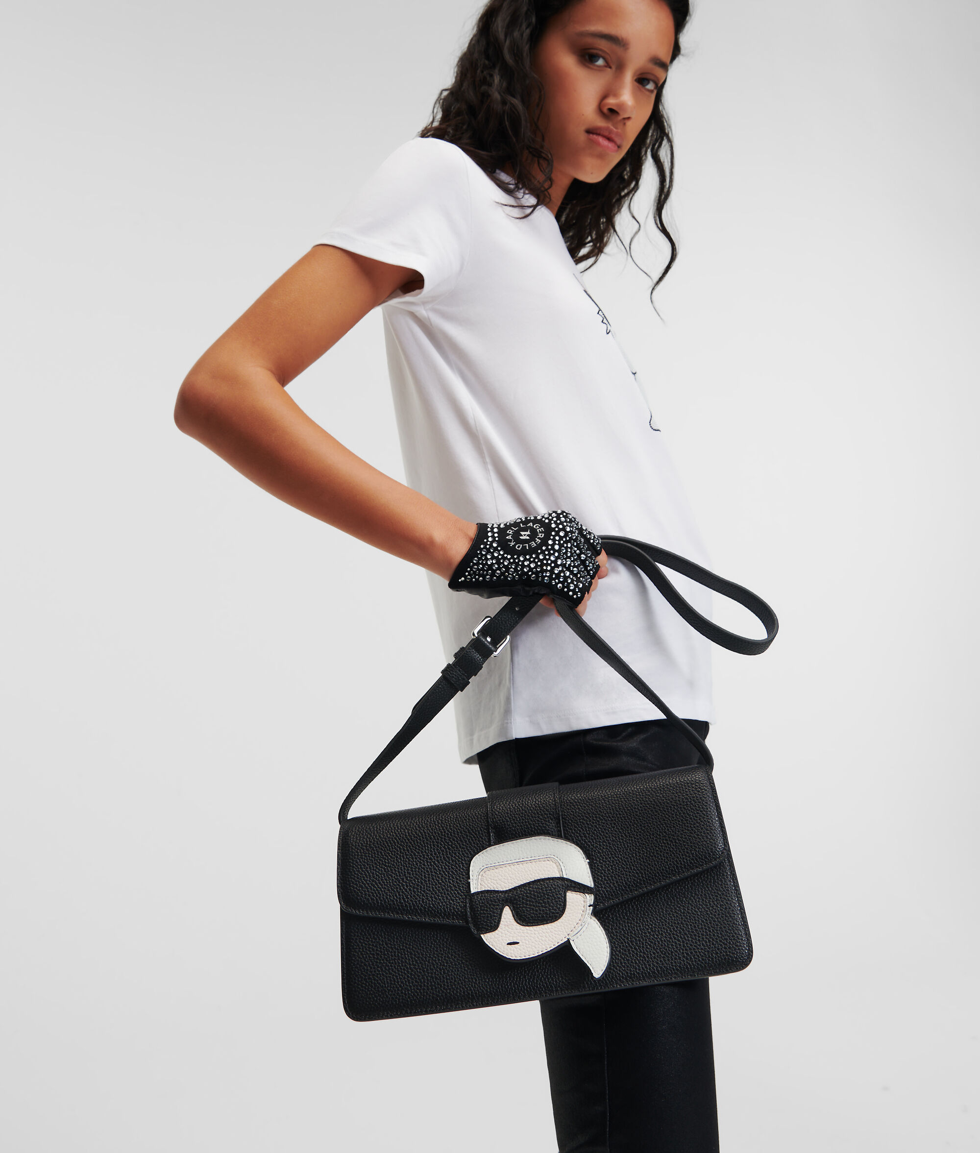 PETIT SAC PORTÉ ÉPAULE EN CUIR GRAINÉ K/IKONIK
