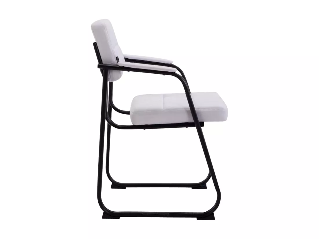 Lot de 2 chaises avec accoudoirs - Similicuir - Blanc - Canada B