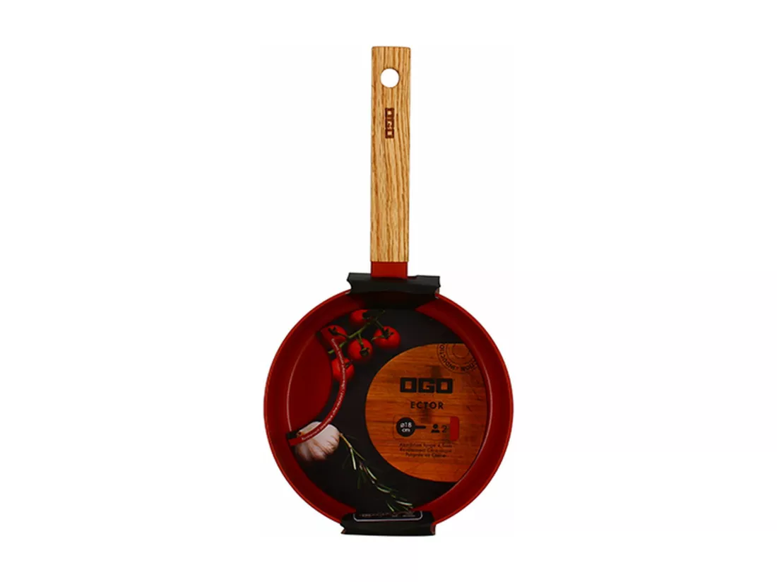 Ogo Living - Casserole Ector 18cm En Aluminium Paprika Avec Manche En Bois