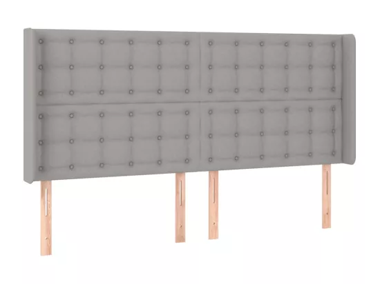 Sommier tapissier matelas et LED Gris clair 160x200 cm Tissu