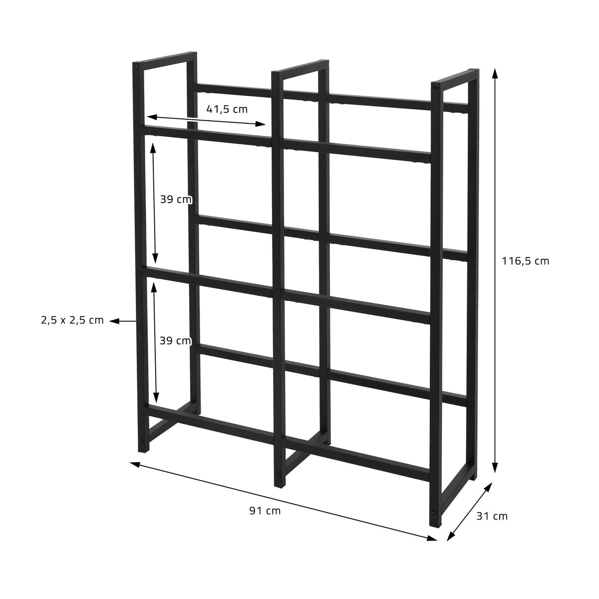 ML-Design drankkrattenrek voor 6 kratten, 91x31x116,5cm, staal, vrijstaand, stand-alone rek voor drankkratten, drankenrek, krattenrek, bierkrattenrek, drankkrattenstandaard, krattenstandaard