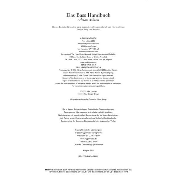Voggenreiter Verlag das Basshandbuch
