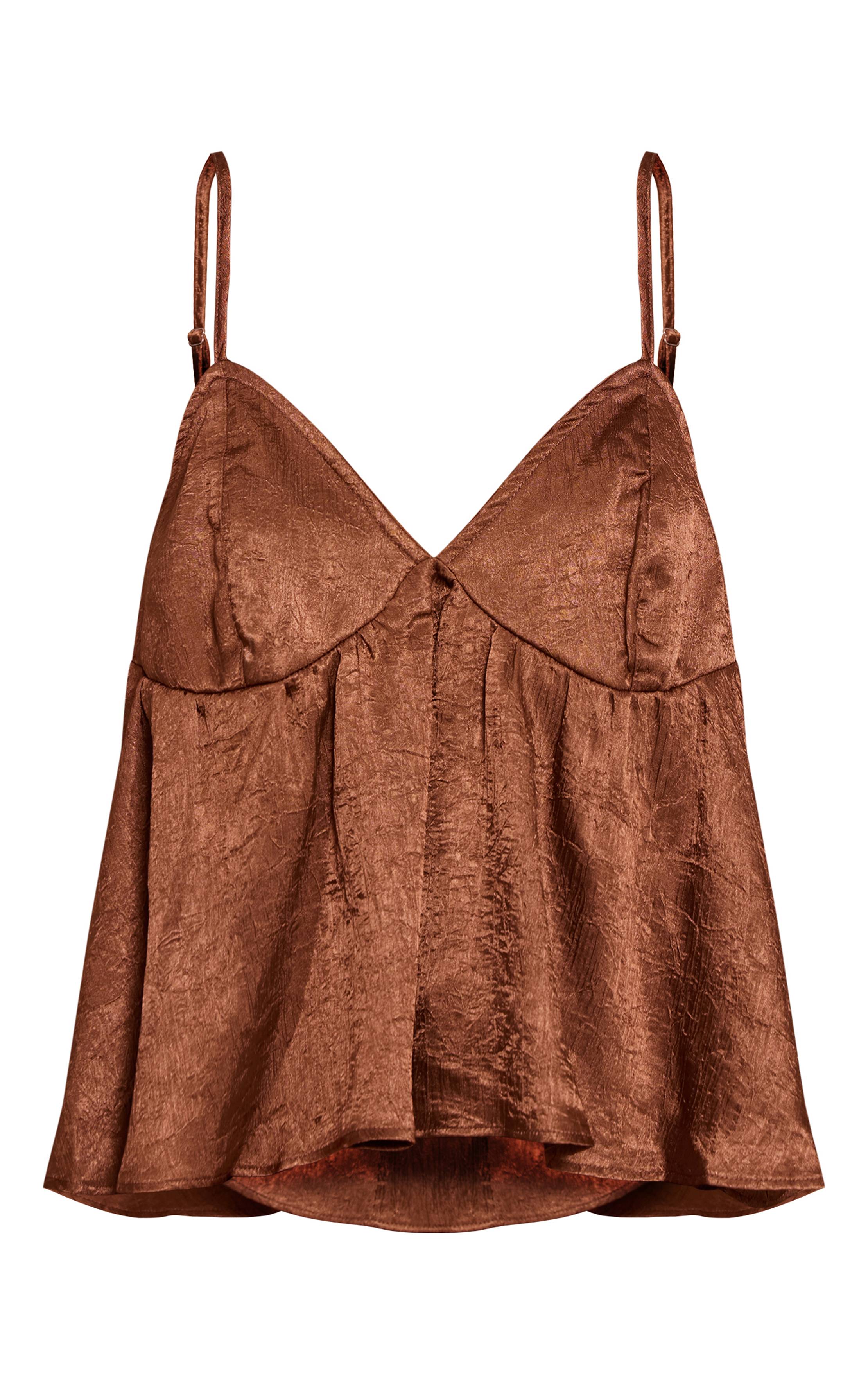 Marron Foncé Haut Bandeau Ajusté À Revers
