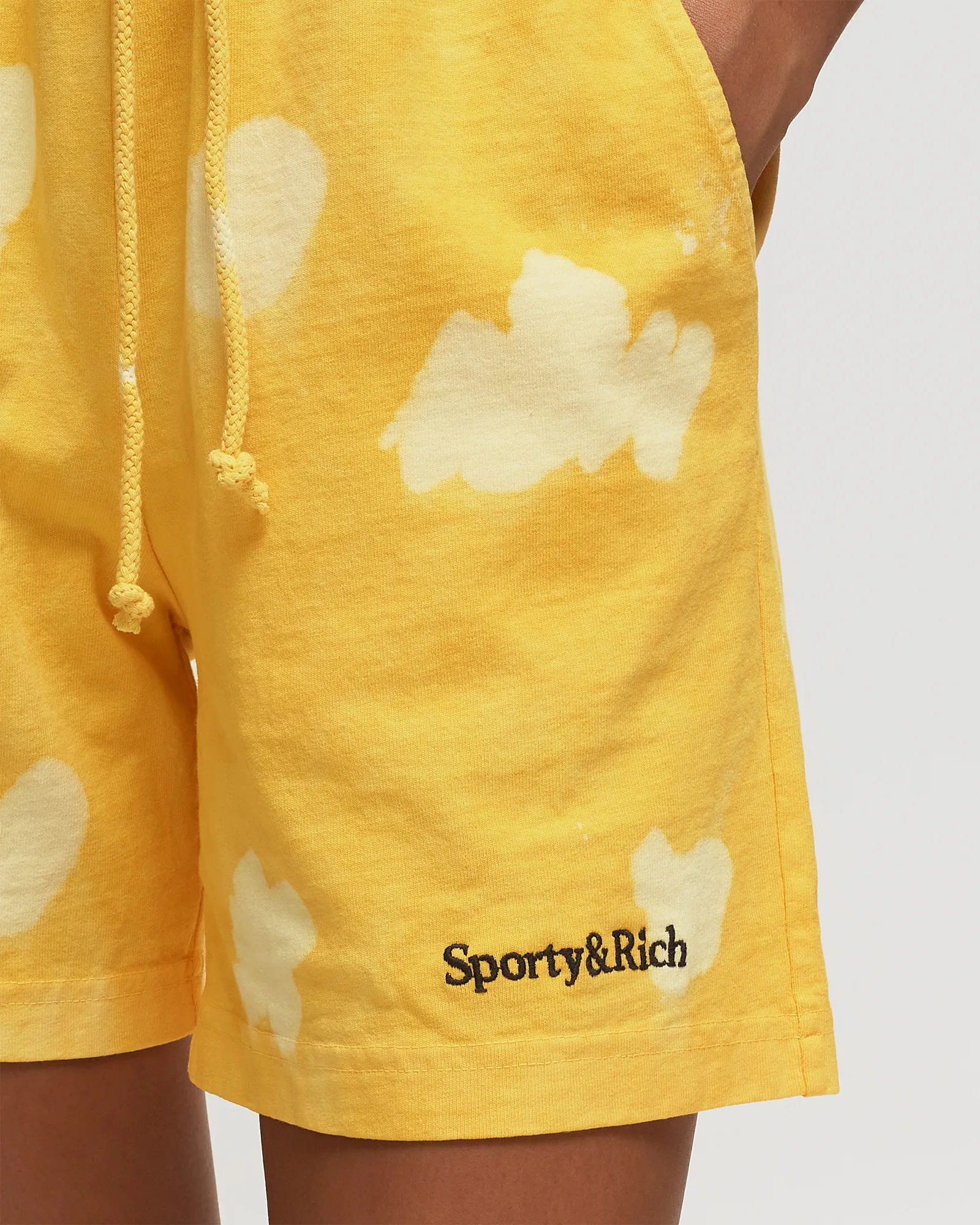 Sporty & Rich Serif Logo Embroidered Tie Dye Gym Short
