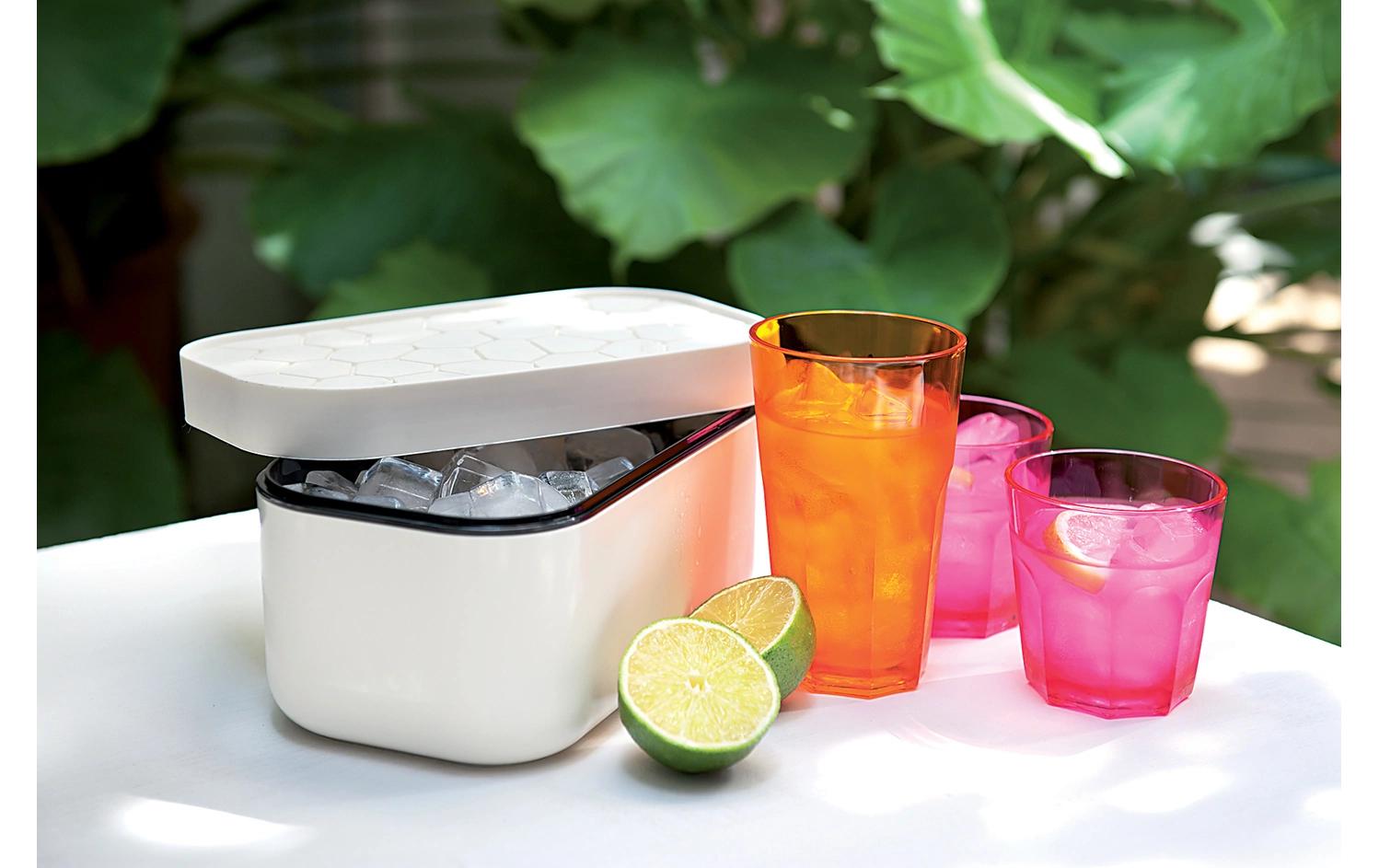 Eiswürfelbox WeissEiswürfelschale mit dem Eisbox zur Herstellung und Aufbewahrung von Eiswürfeln
