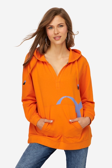 Hoodie, Buchstaben-Print, Kapuze, Langarm, OEKO-TEX
