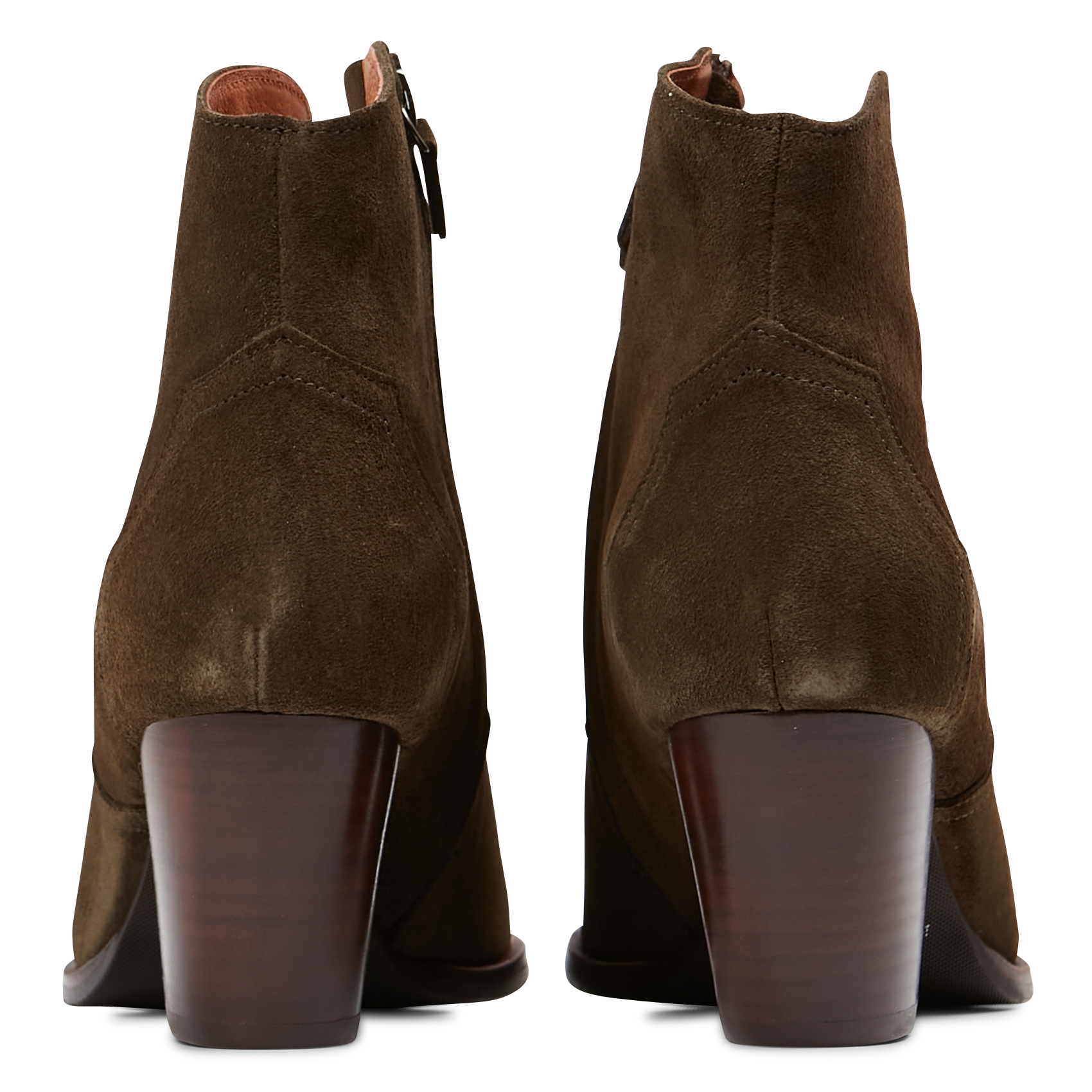 FIONA 60 - Bottines zippée à bout pointu et talon bold mi-haut | Vert