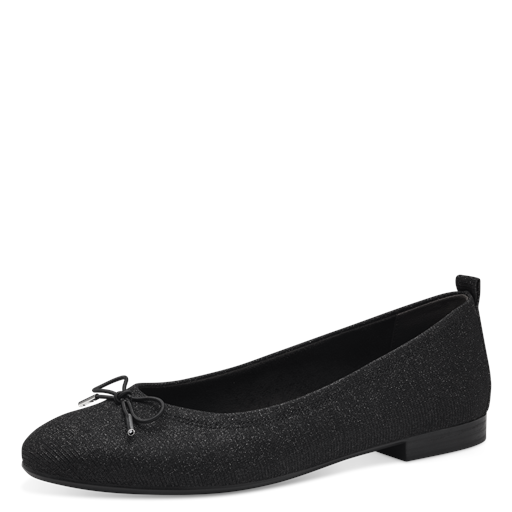 Tamaris Glitter Ballerinasko, Black Glam, 40