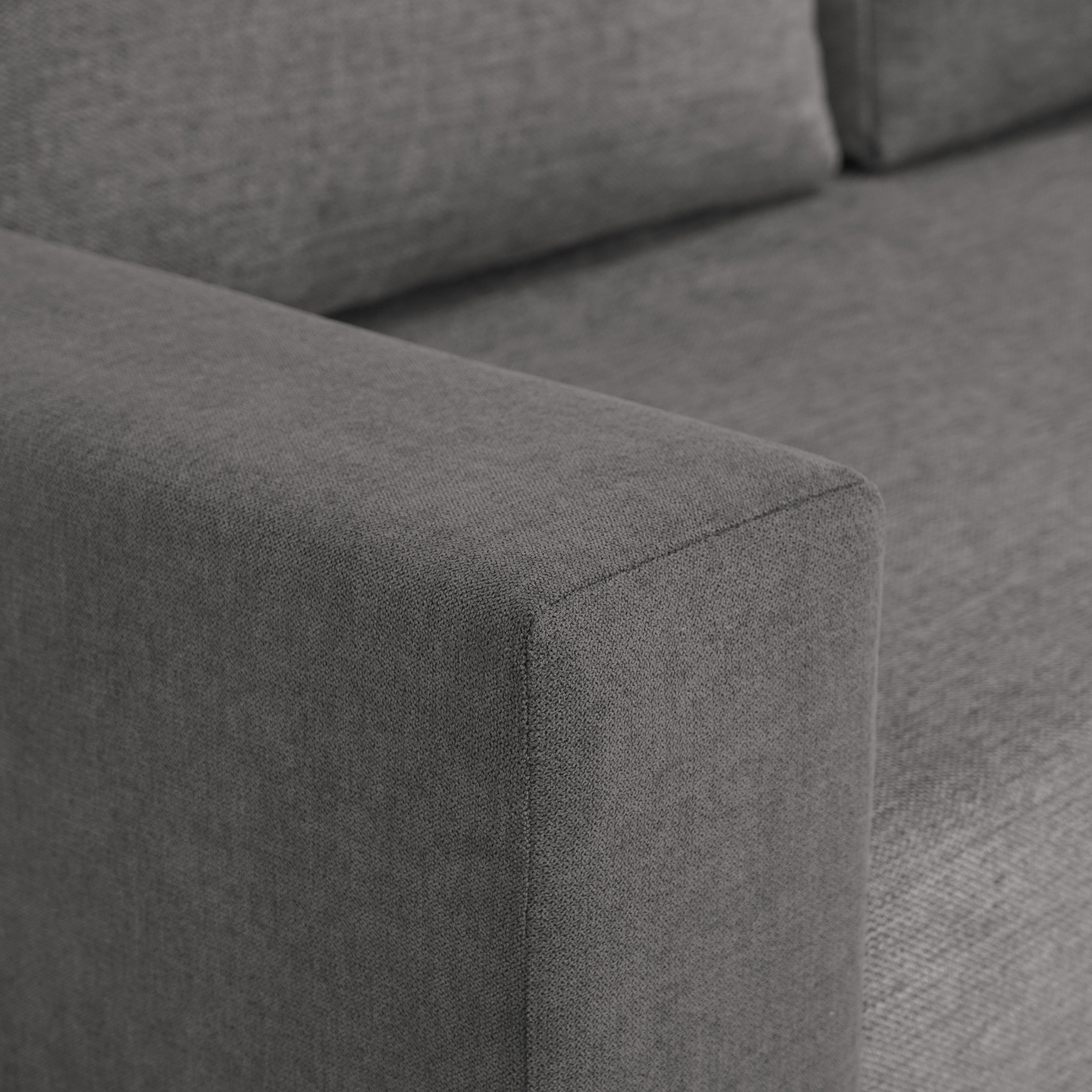 Ecksofa - pewter-grau - Liegefunktion - Staukasten - Ottomane rechts