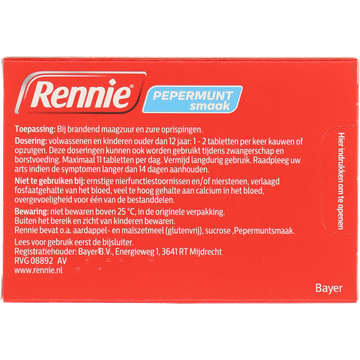 Rennie Maagbeschermer Kauwtablet Pepermunt 48 Stuks