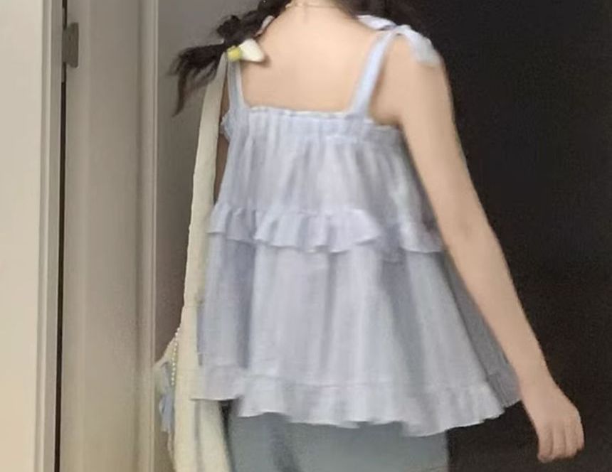 Dreamkura - Gestreepte, geplooide, vloeiende camisole top