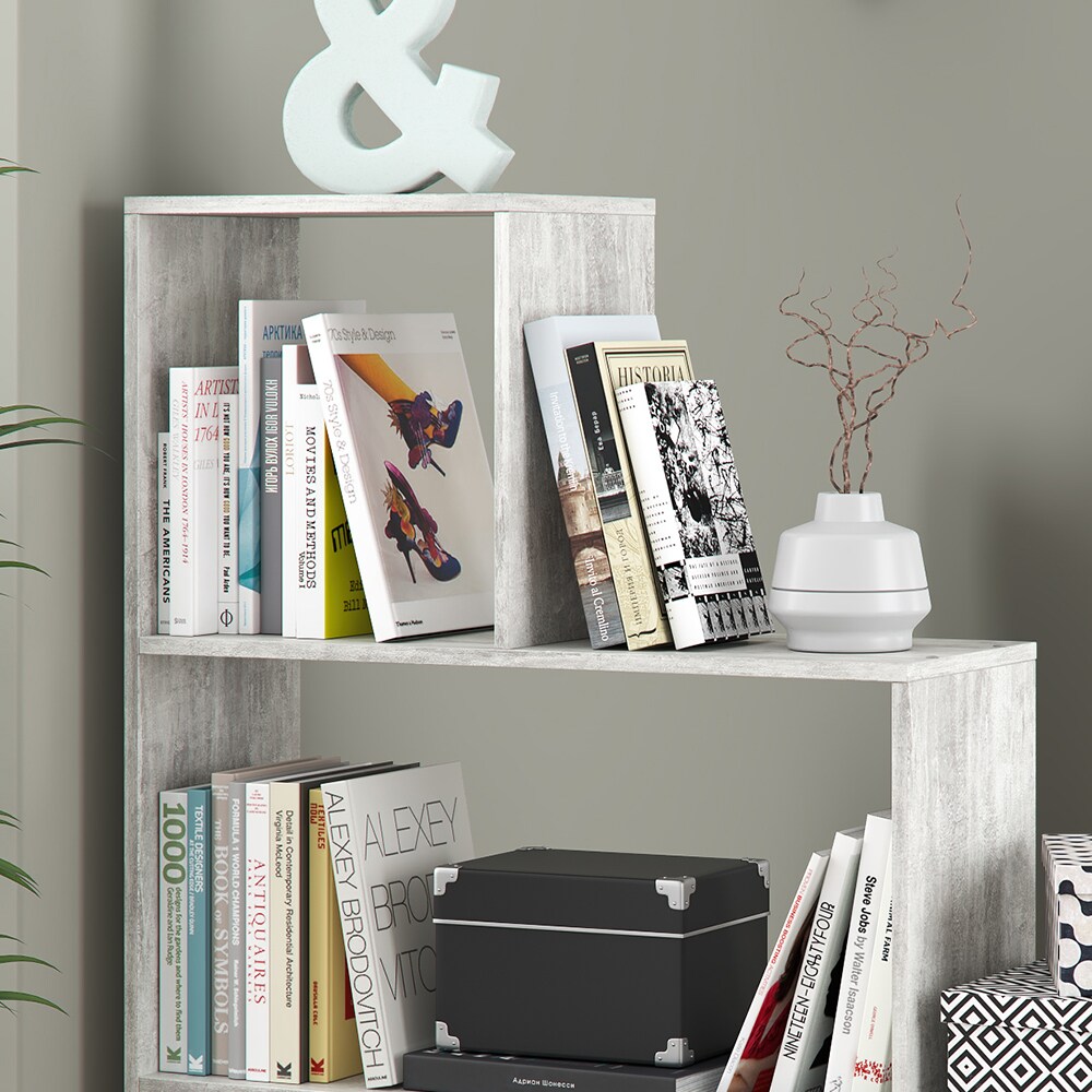 Vicco Treppenregal Asym Raumteiler Bücherregal Regal Wandregal 4 Fächer Beton