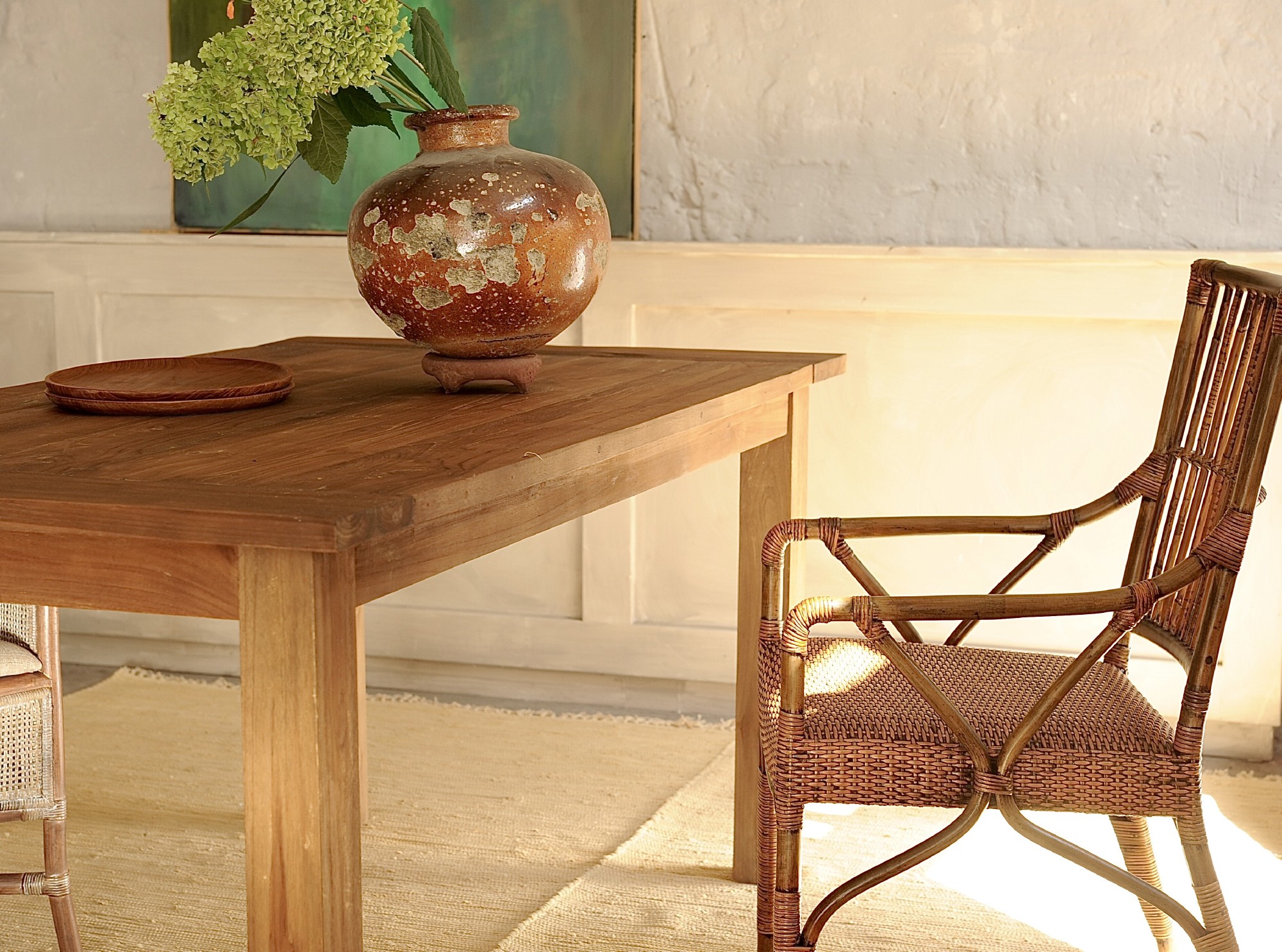 Esstisch aus recyceltem Teak ohne Schublade, natur, L 180 cm, B 90 cm, H 78 cm von fischer's lagerhaus