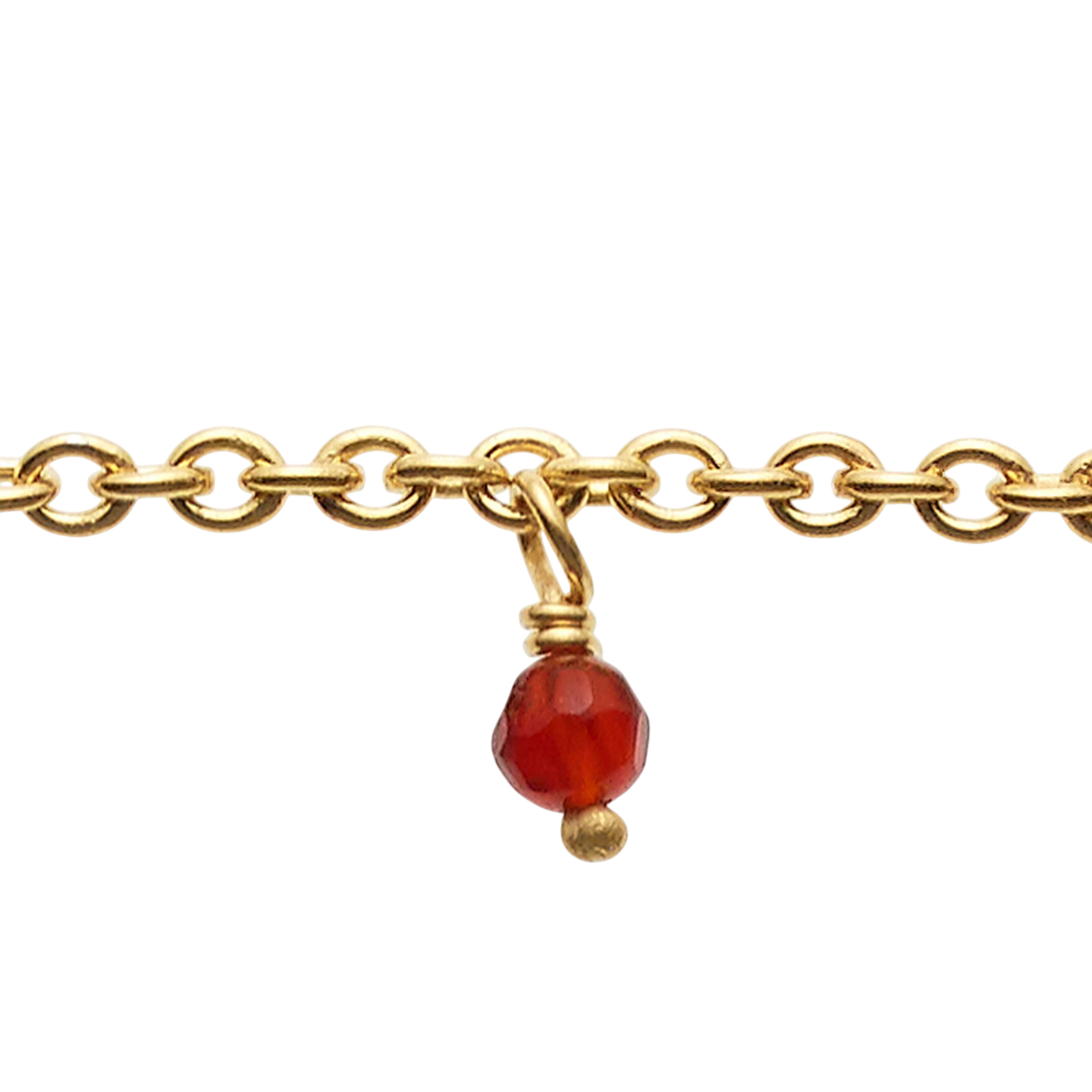 Collier mit 14 Carneol Steinen, vergoldet