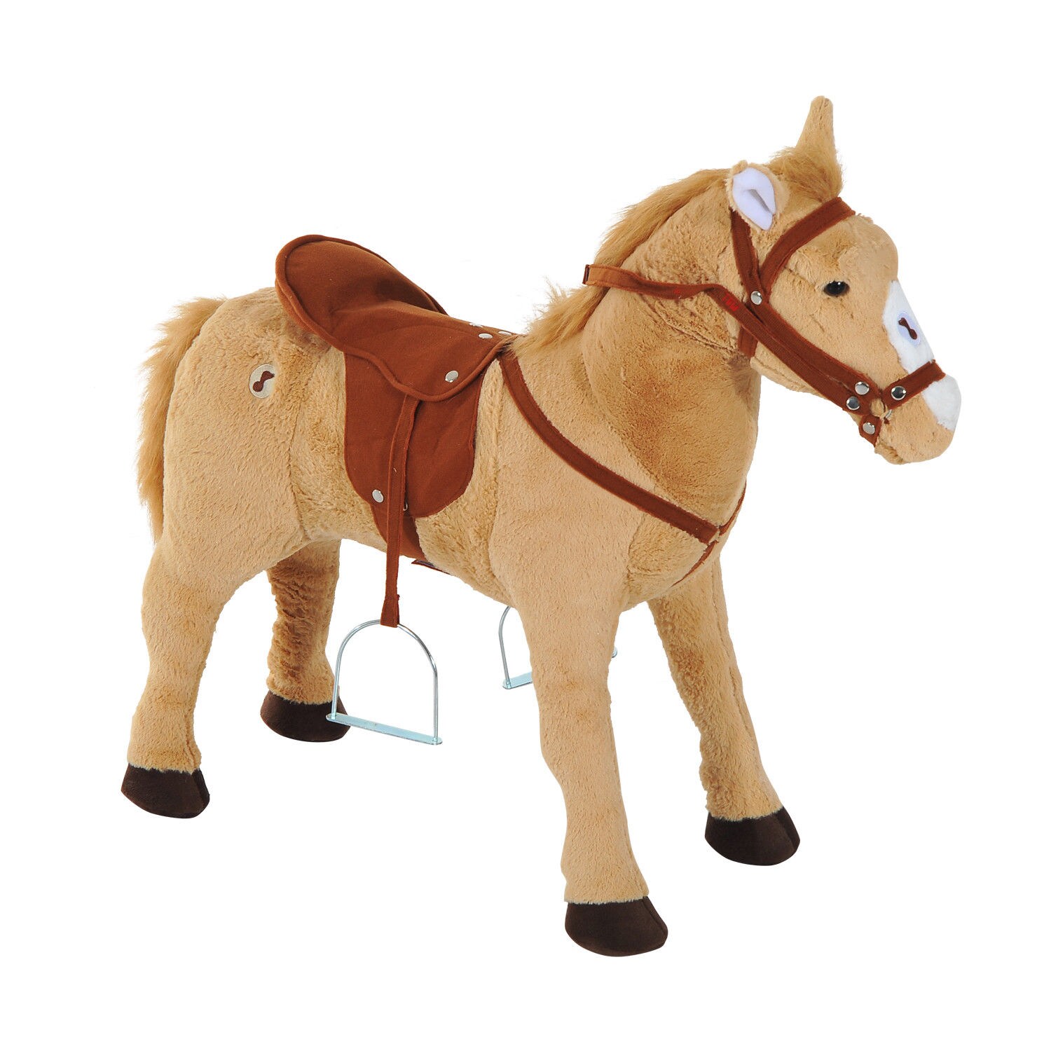 HOMCOM Kinderpferd für Kinder ab 3 Jahren beige 85 x 28 x 60 cm (LxBxH)