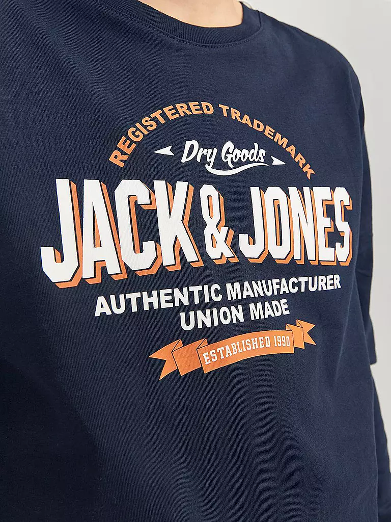 JACK & JONES Jungen Langarmshirt  JJELOGO dunkelblau