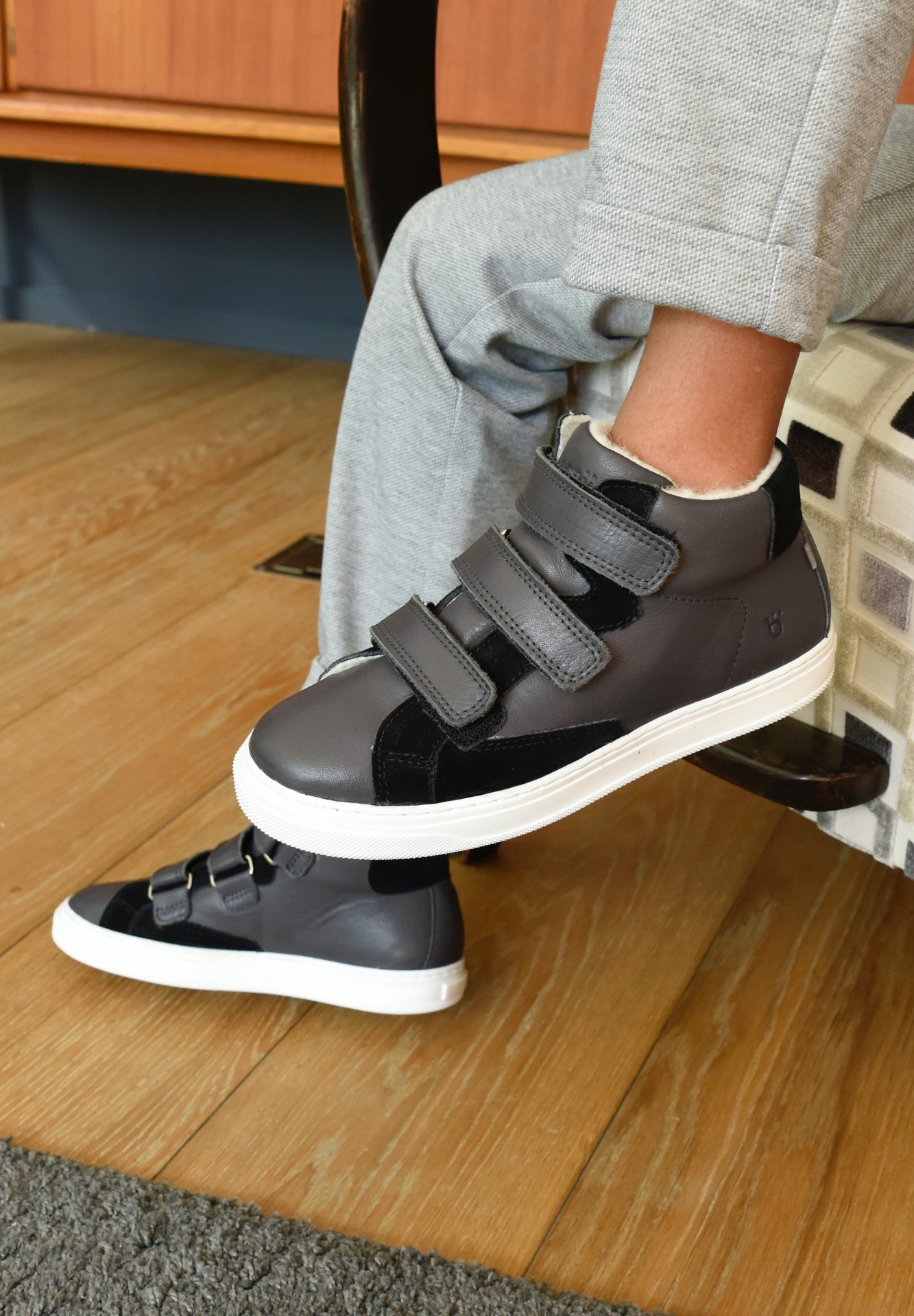 Hermance velcro TEX Wollfutter Kinder Schwarz