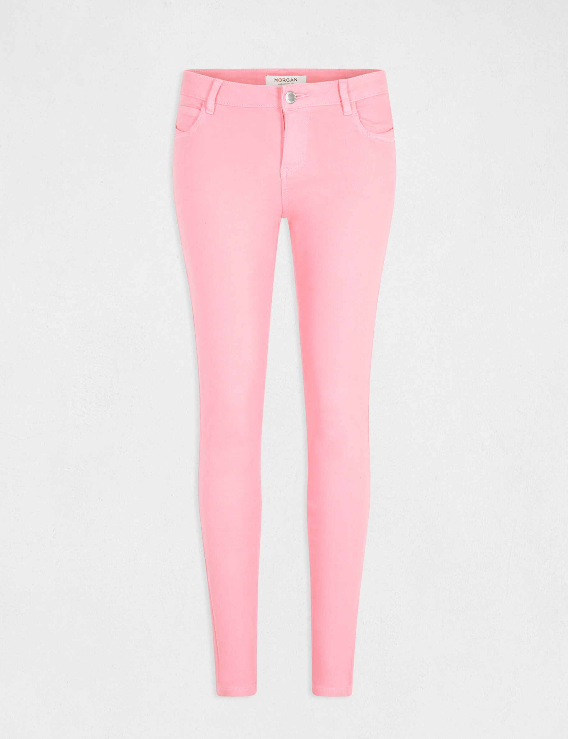 Jeans skinny taille basse rose moyen femme - rose_moyen
