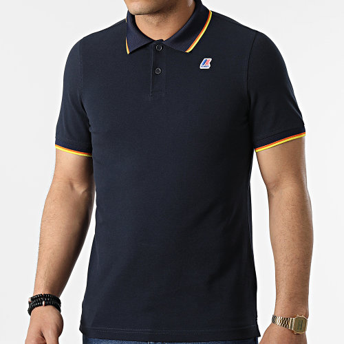 Polo A Manches Courtes Vincent Total Contrast K111NXW Bleu Marine