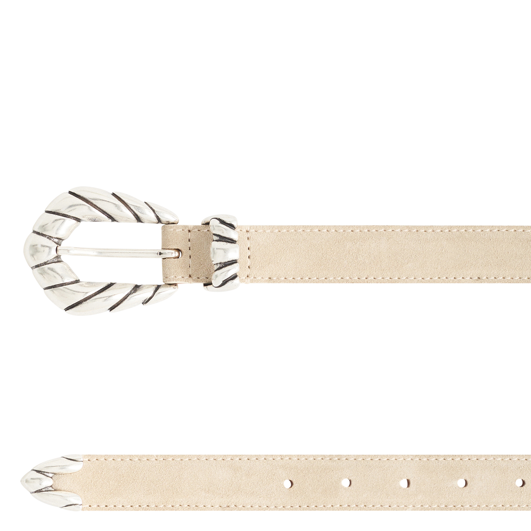 EMBELLABBS - Ceinture fine en cuir| Beige