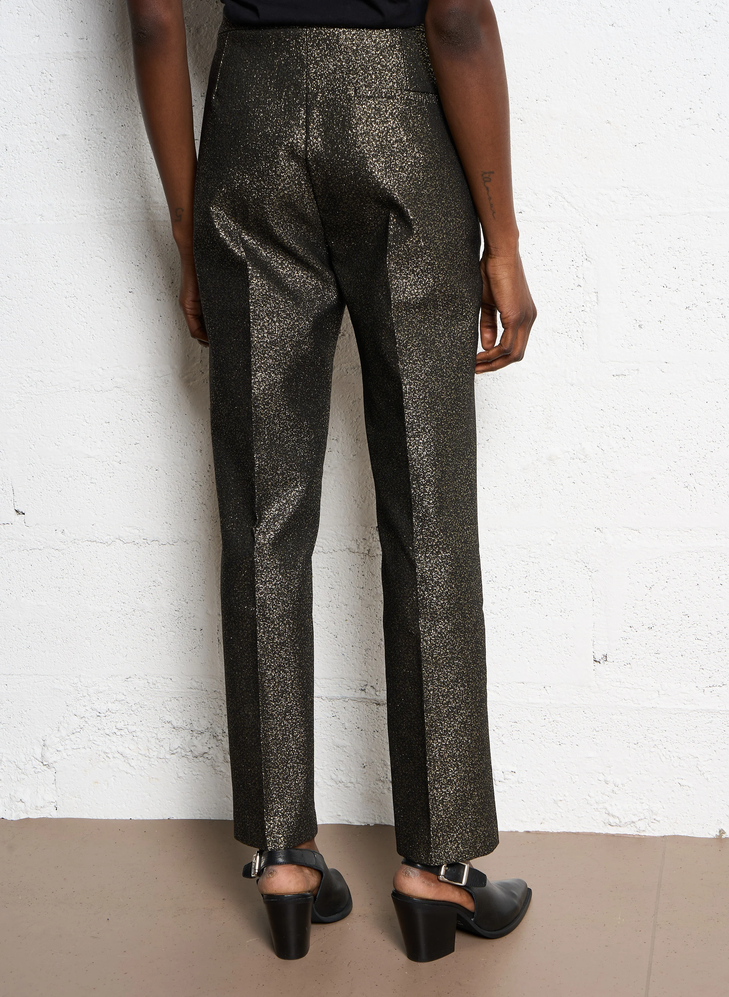 PORTLAND - Pantalon cigarette métallisé| Doré