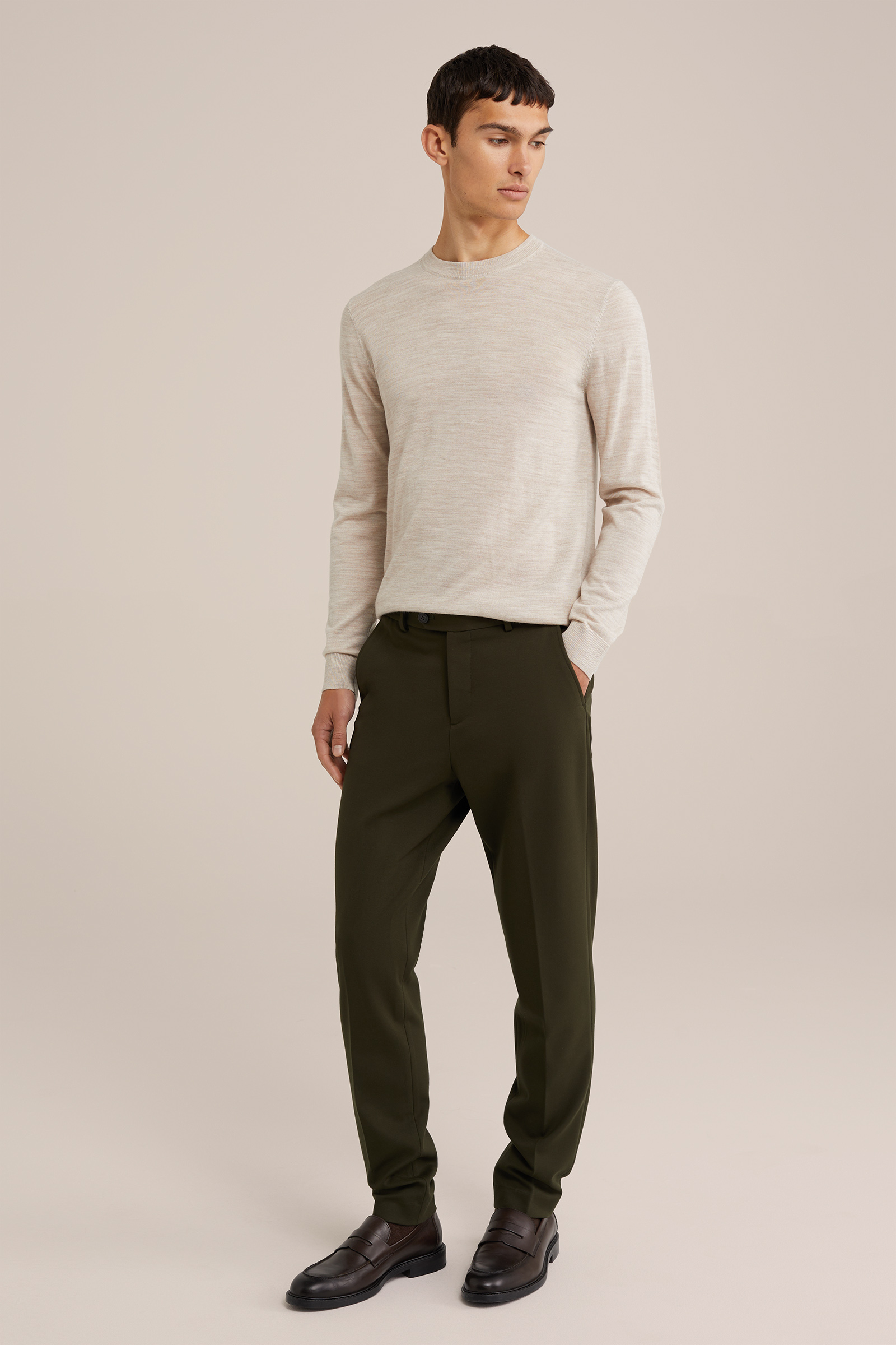 trui van merinowol Fundamentals Beige
