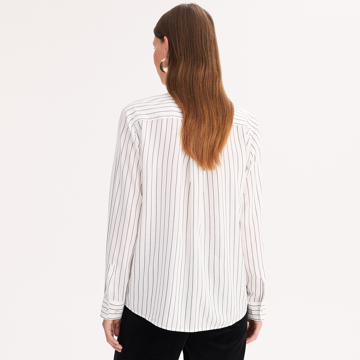 ANNE WEYBURN<br>Camisa listrada de mangas compridas