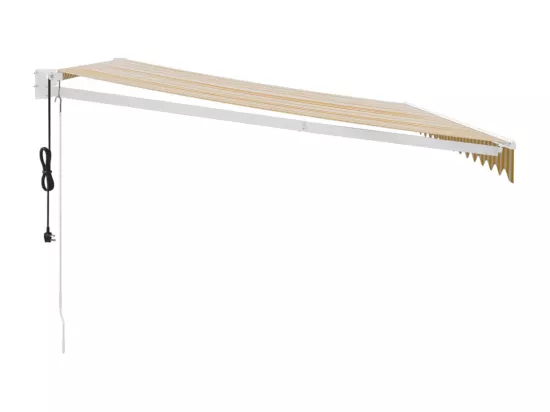 Auvent rétractable automatique jaune et blanc 4x3 m